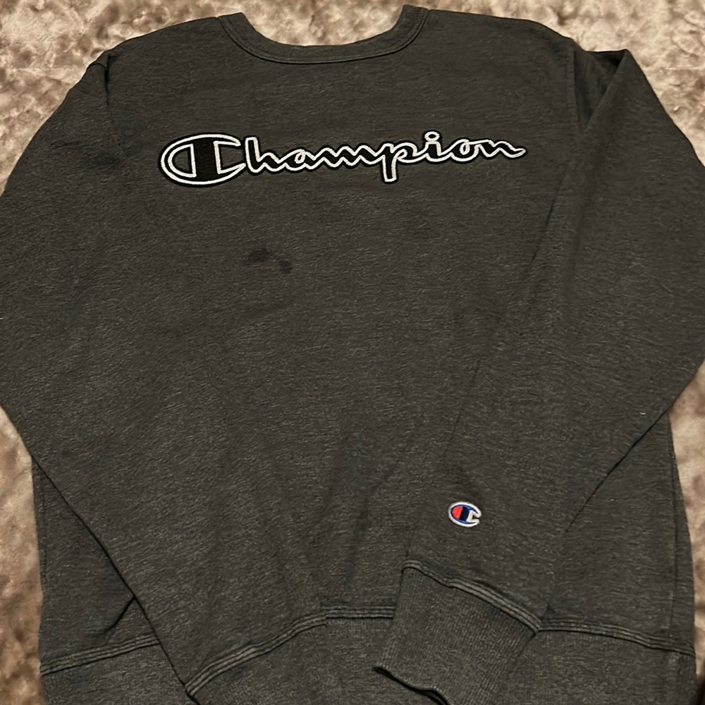 Preowned Unisex Grey Champion Fleece Crew SZ: S